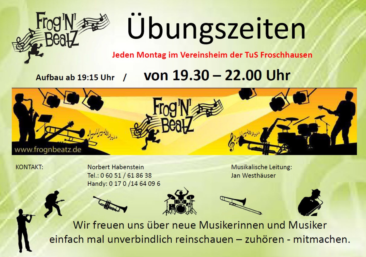 Übungszeiten-Plakat
